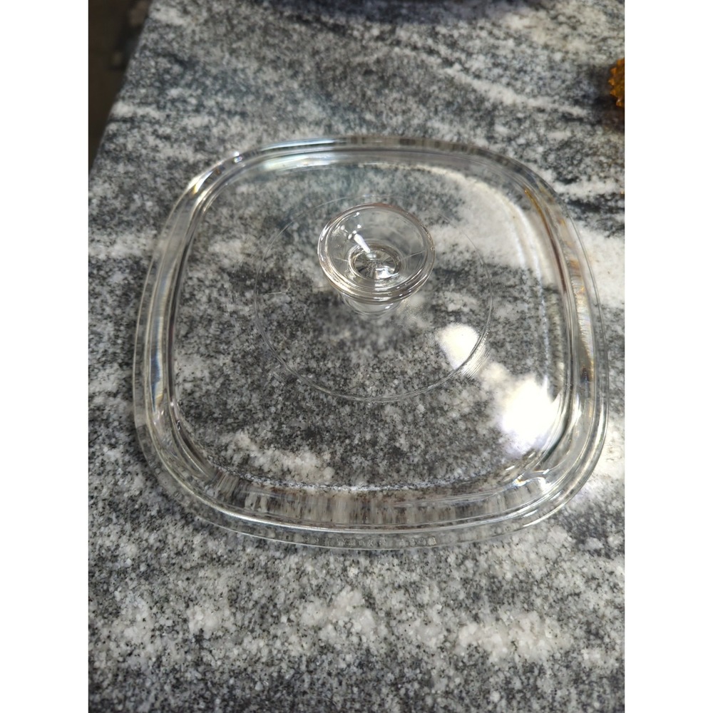 Vintage Pyrex A9CA Glass Casserole Lid Only Square Clear Replacement